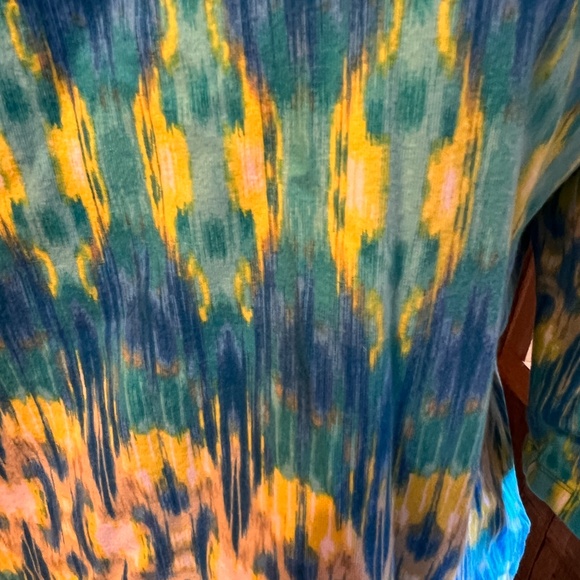 LADIES WOMENS TOP BLOUSE SHIRT SIZE XL RUBY RD FAVORITES BLUE YELLOW - Picture 3 of 7